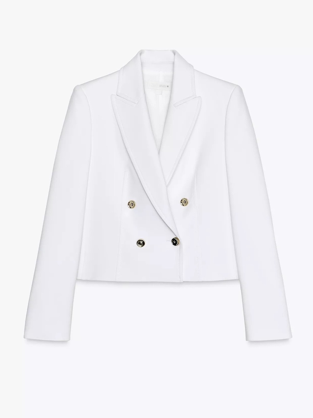ZARA NWOT Cropped Double-Breasted White Women's Blazer